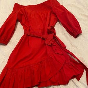 Light Red Off-the-Shoulder Dress